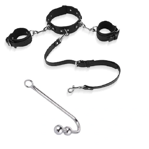 Beaded and Anal 5334 with Collar Elegant Hook Cuffs 0303